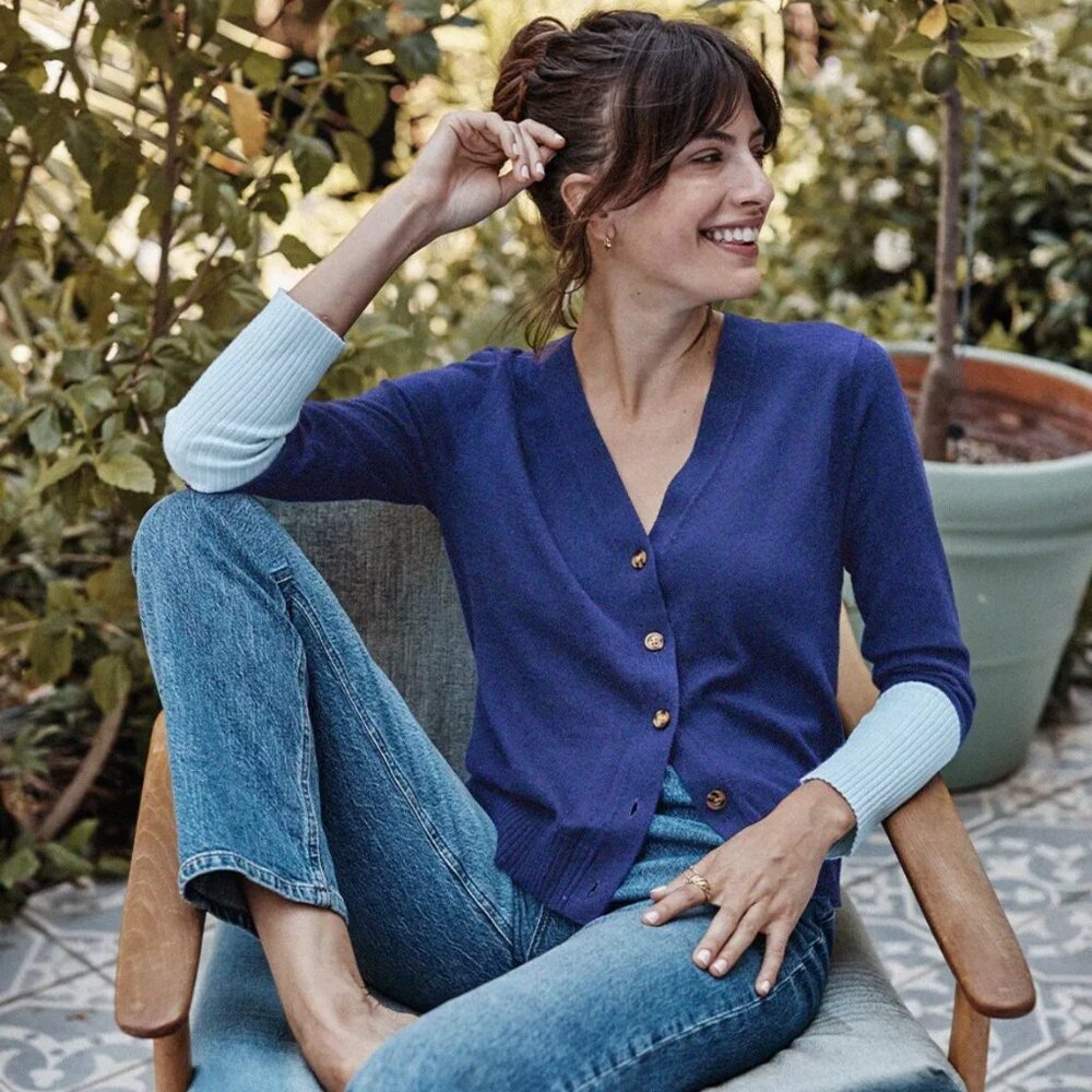 Summersalt cardigan cotton & cashmere M